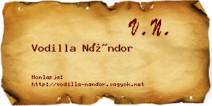 Vodilla Nándor névjegykártya